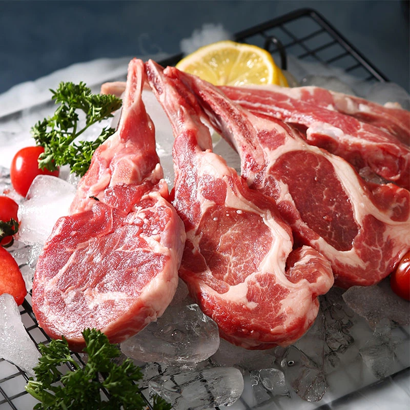 法式羊排烧烤食材半成品原切肉质战斧羊排羊肉肉质牧场带骨手把肉