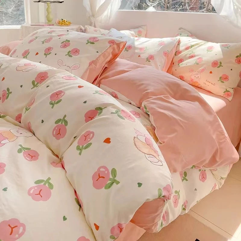 【秋冬加厚】四件套60支亲肤双股斜纹小清新学生宿舍三件套