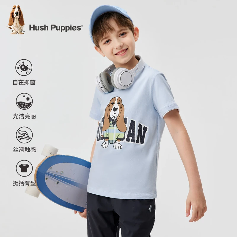 暇步士童装夏款儿童时尚活力休闲舒适亲肤宽松短袖T恤