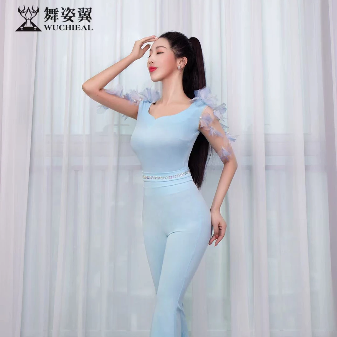 （断码浮力）XT977舞姿翼修身形体衣礼仪服训练走秀练功服舞蹈套装