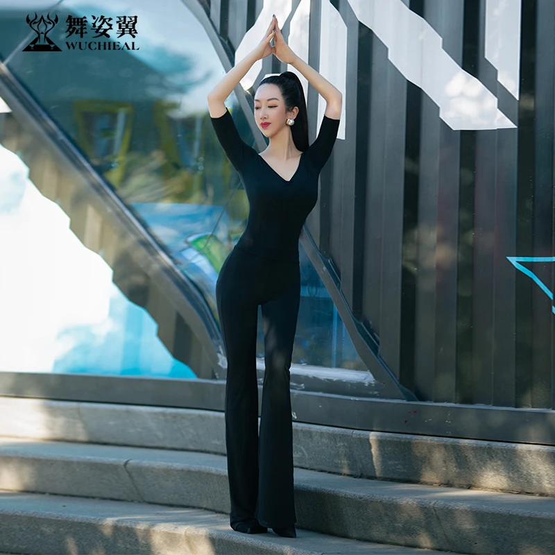 XT958舞姿翼修身形体衣礼仪服训练走秀练功服舞蹈套装舞台装