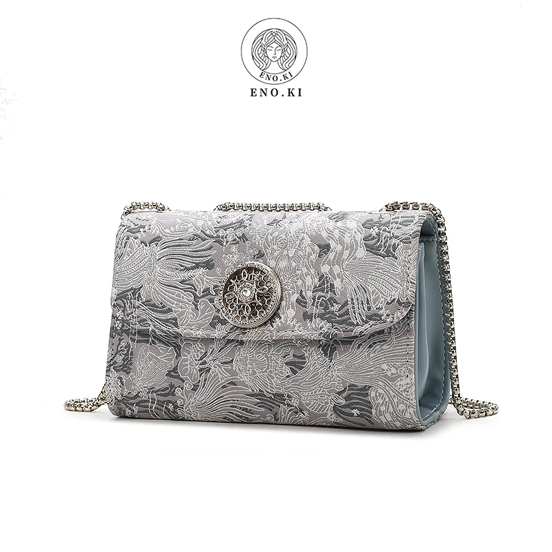 ENO.KI依诺琪2024新款绣花雪花转斜挎包-主