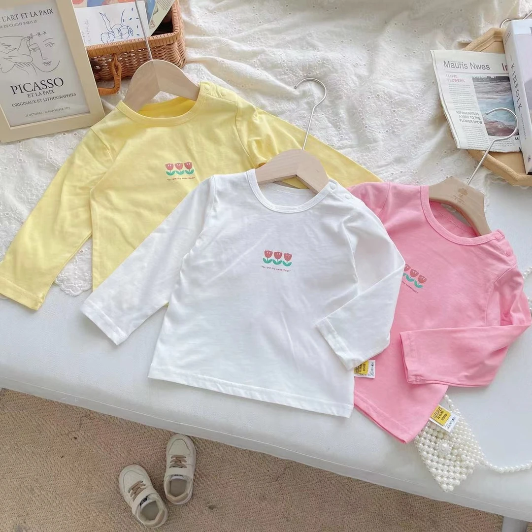 橘止皮【现货】儿童T恤春秋长袖圆领宝宝打底衫百搭CY233051