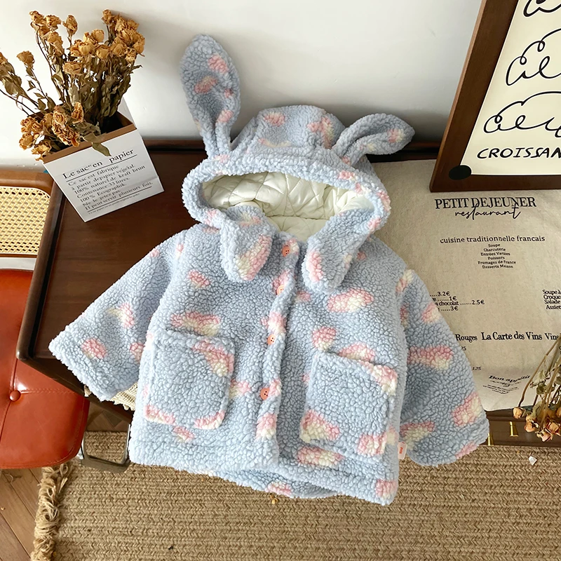 橘止皮【现货】儿童外套冬季新款女童毛毛衣棉袄保暖棉服DW241194