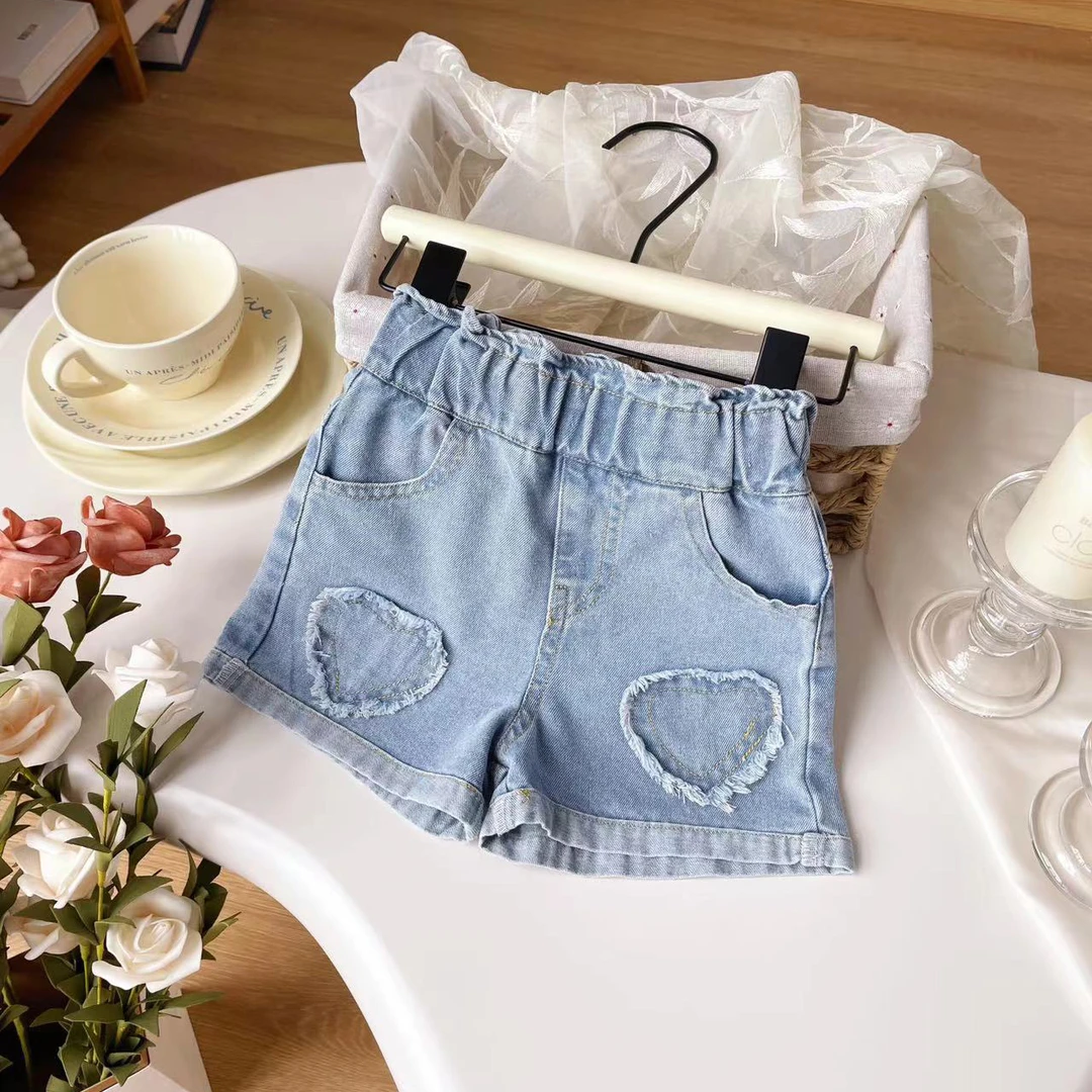 【现货】ZD24X028夏季女童牛仔裤新款儿童休闲百搭短裤女宝夏款童装