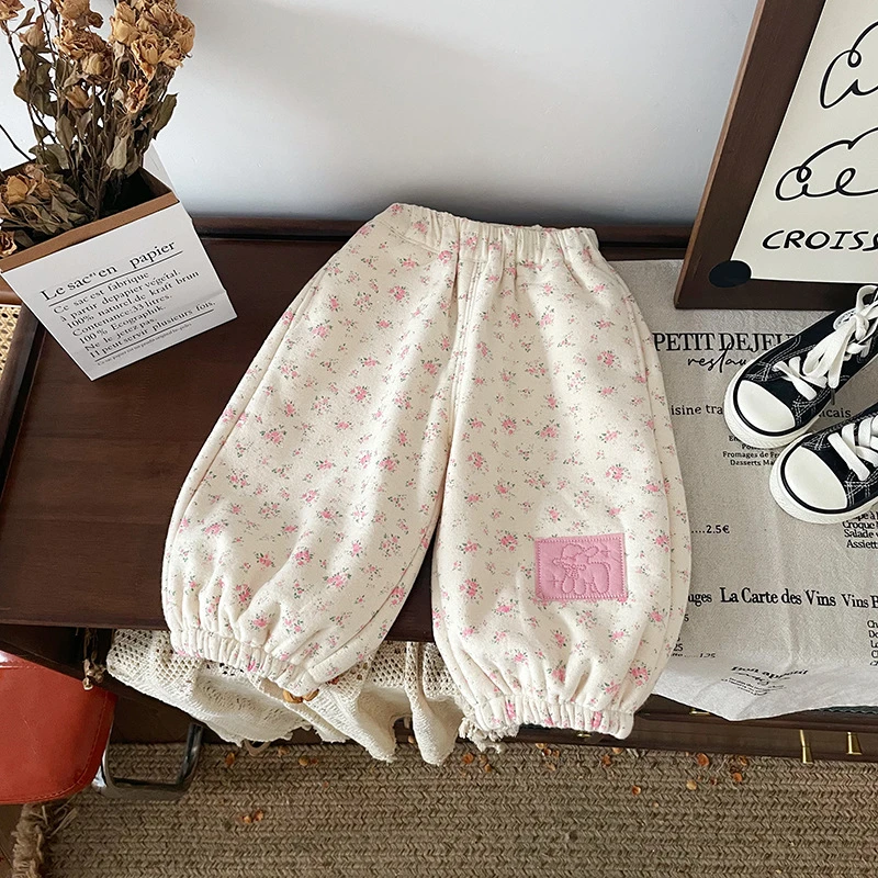 【橘止皮】女童休闲裤冬季儿童裤子加绒保暖运动裤DK241208