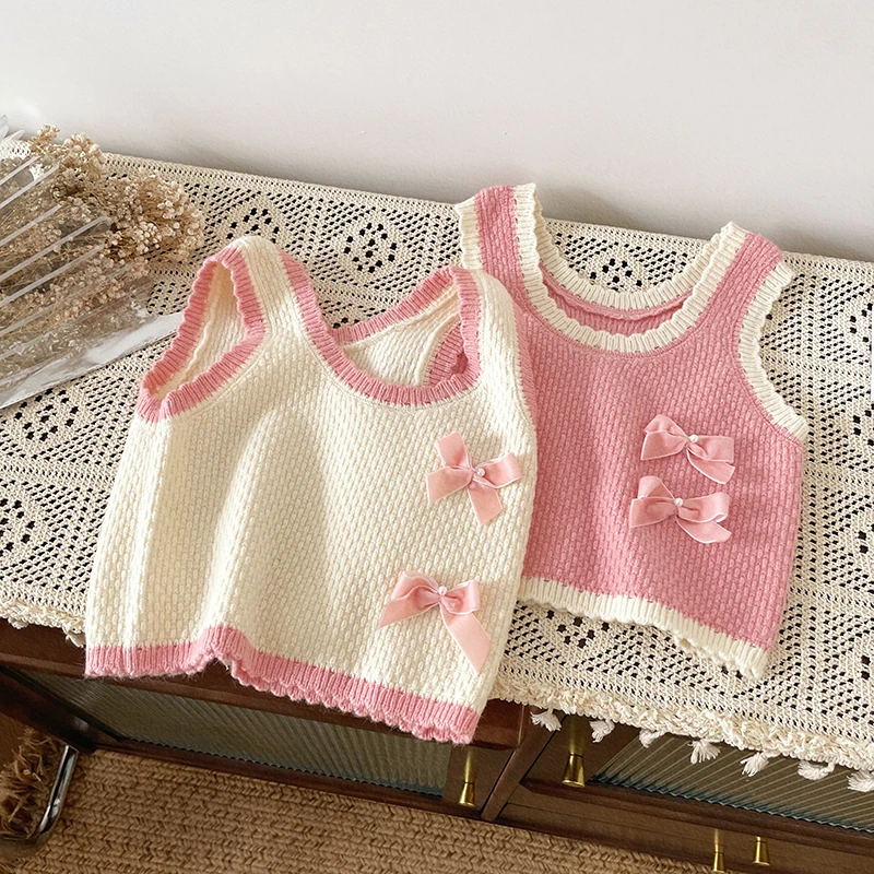 橘止皮【现货】儿童毛衣马甲宝宝春秋新款女童针织衫QY246868