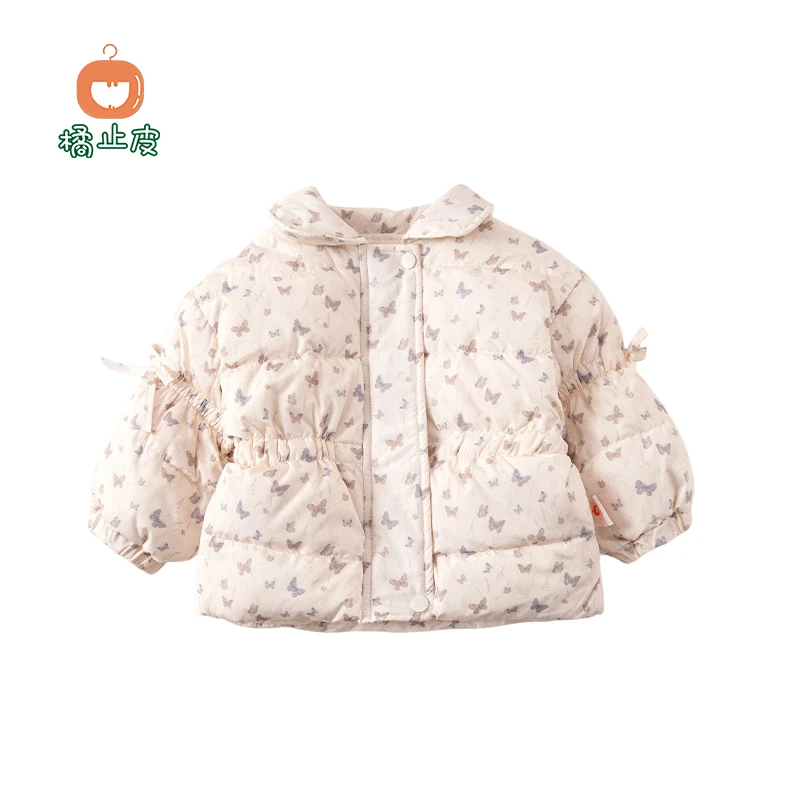 橘止皮【现货】儿童羽绒服90白鸭绒冬季款女童保暖防寒外套DW249936