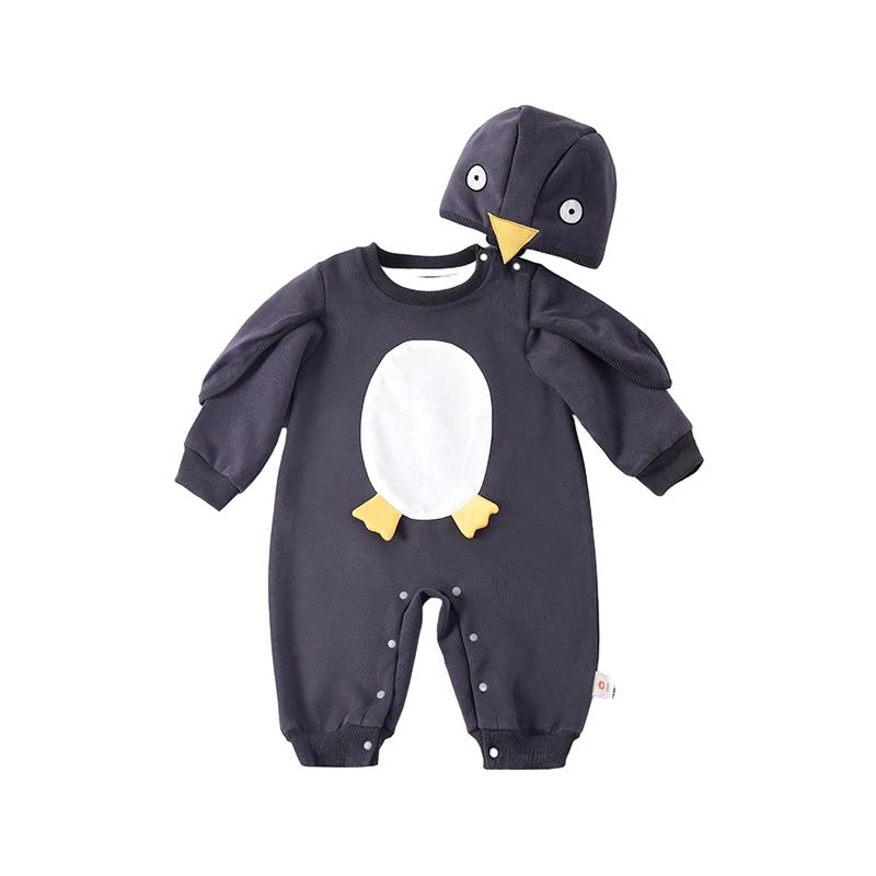 【现货】CP246526儿童连体衣春秋小企鹅卡通连体衣宝宝哈衣爬服