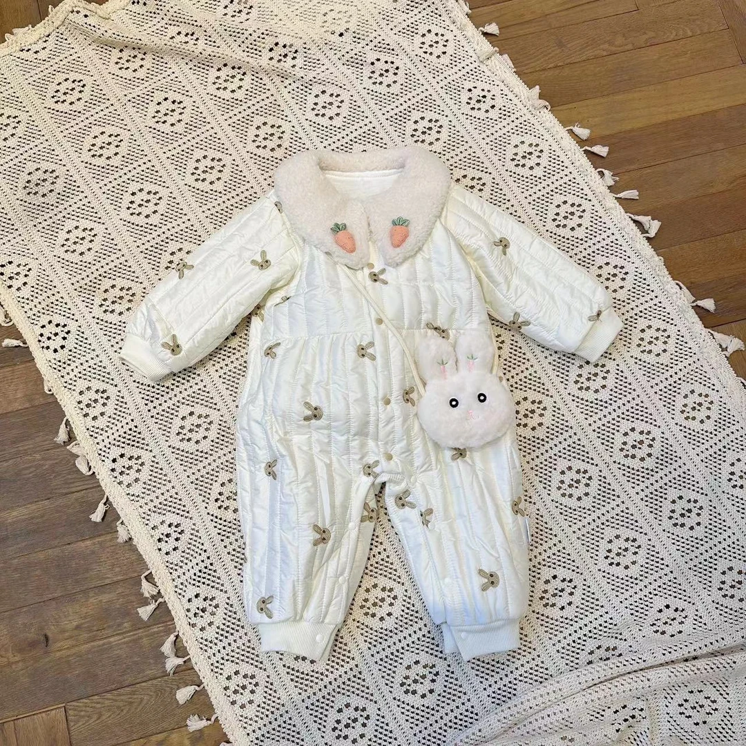 【现货】婴幼儿萝卜小兔棉服宝宝连体衣爬服HXX3207