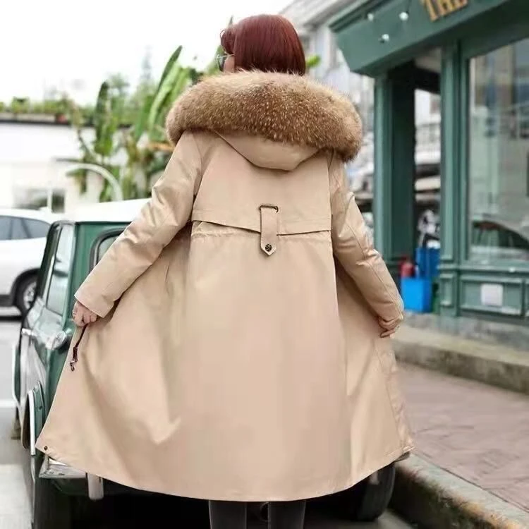 小蛮腰舌头款（兔毛内胆貉子毛领）派克服～现货现发女款冬季