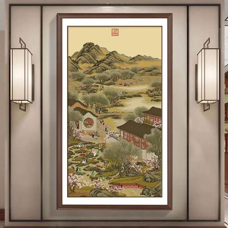 皇室蒙娜丽莎雍正十二月四月十字绣2025新款线绣客厅名画手工刺绣