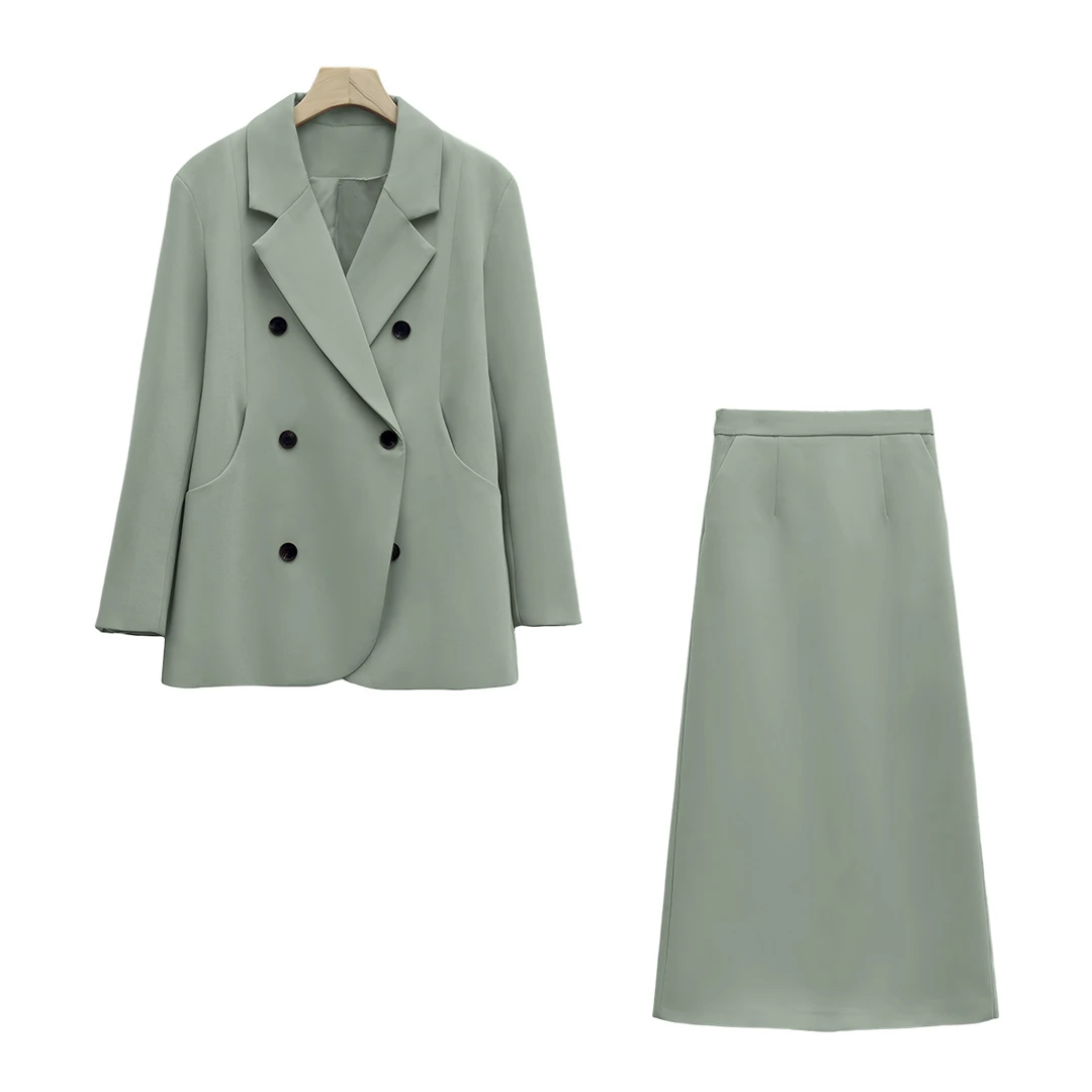 NJT秋装新款宽松高级感西装女廓形西装半身裙套装女