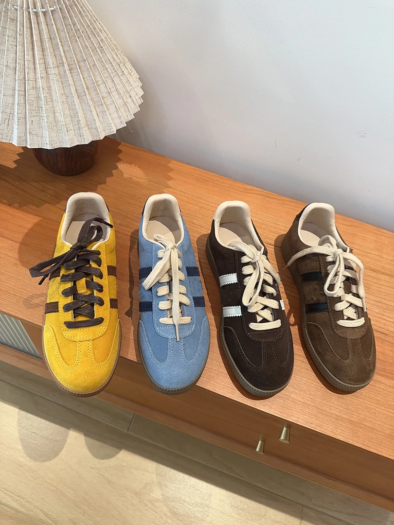 德训鞋女2024秋季新款秋冬季平底百搭透气复古板鞋休闲运动鞋