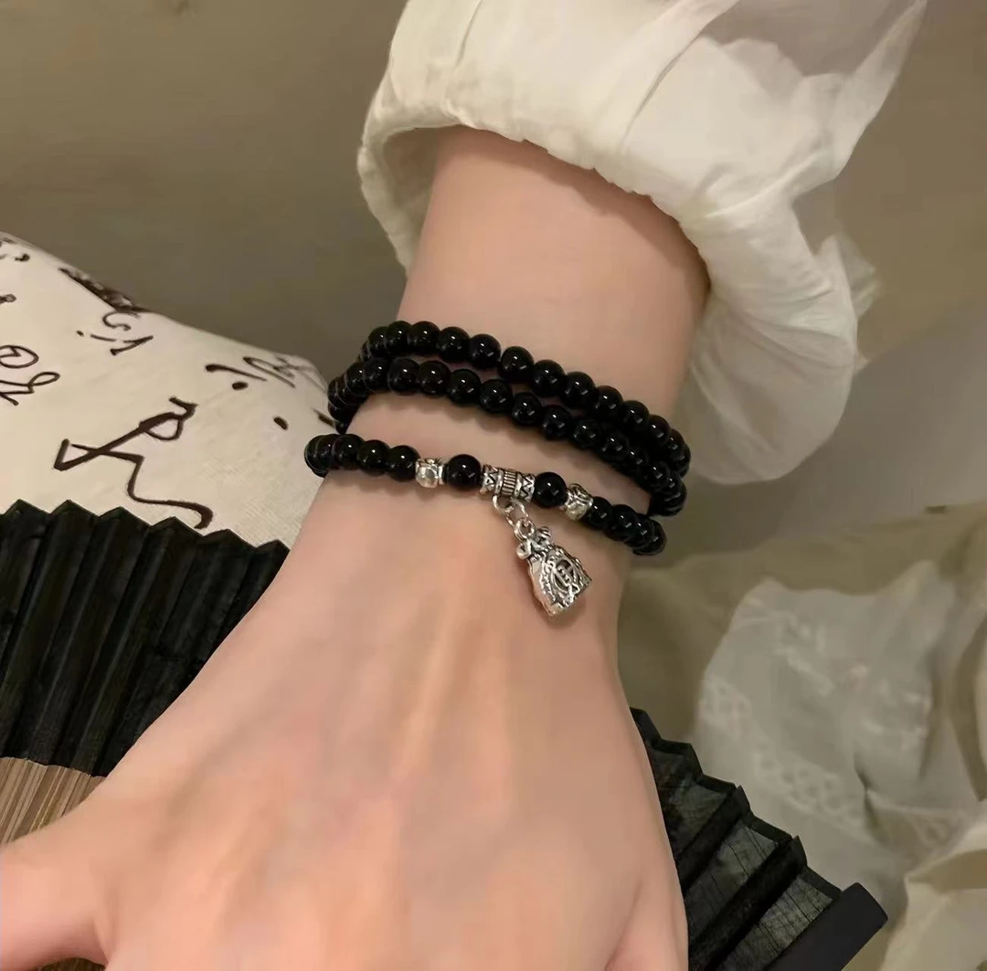 合金手链 新款国风山鬼花串珠手链复古学生情侣轻奢礼物手串