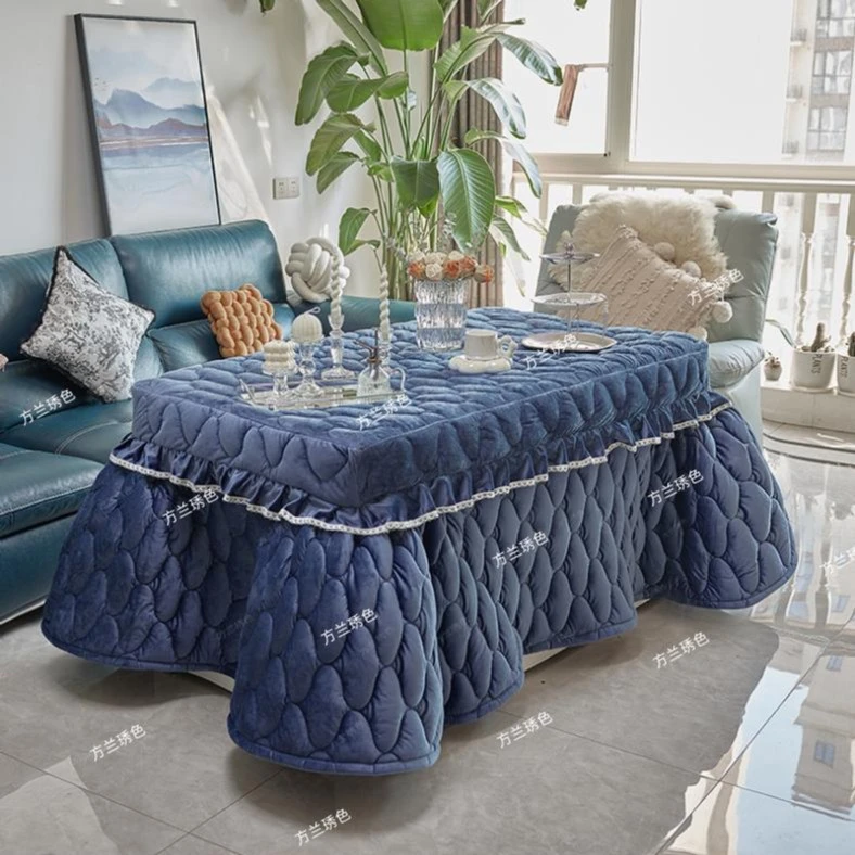 电烤桌专用家居烤火被加绒加厚拉链绒面拆卸两件套冬季烤火桌被罩