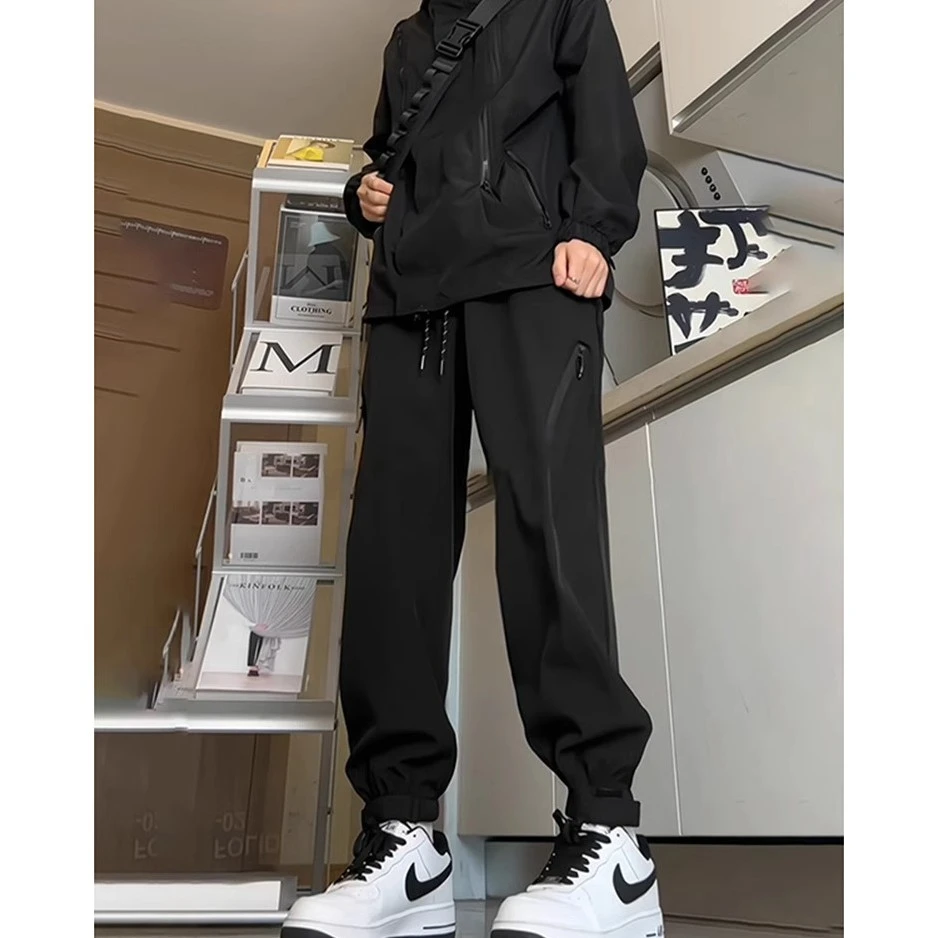 东北防寒软壳裤男款秋冬加绒魔术贴束脚冲锋裤美式机能工装滑雪裤