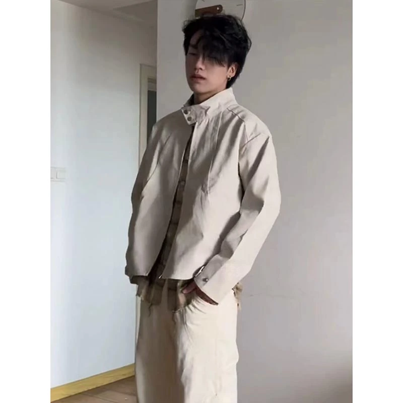 美式哈林顿飞行夹克男春秋款cleanfit立领短外套潮牌设计感棒球服