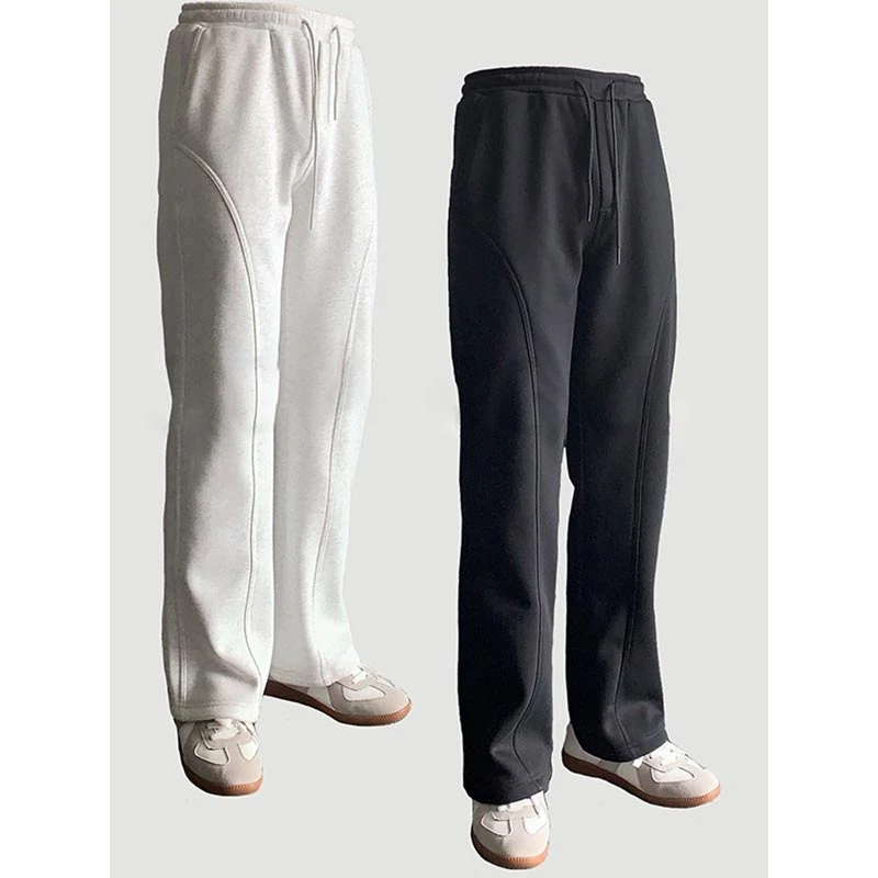 cleanfit美式运动卫裤男款冬季加绒加厚直筒裤子斜纹弯刀休闲长裤