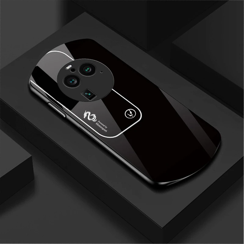适用于OPPO FindX6Pro新款弧形玻璃渐变真龙简约软边商务手机壳