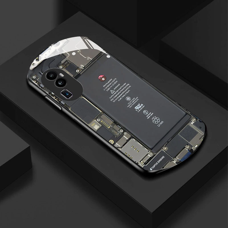 OPPO Reno10创意电路板白光玻璃全包高级感个性手机壳