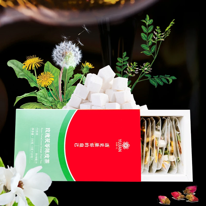 裕健礼玫瑰茯苓陈皮茶熬夜气血女神调理重瓣玫瑰花茶安神女神茶