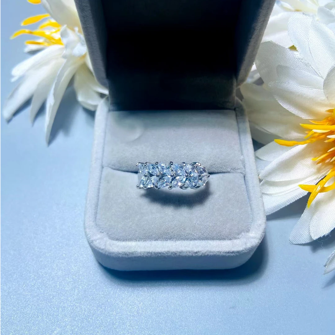 戒指 【私人订制】收藏级白色镶嵌麦穗经典百搭HJZ081