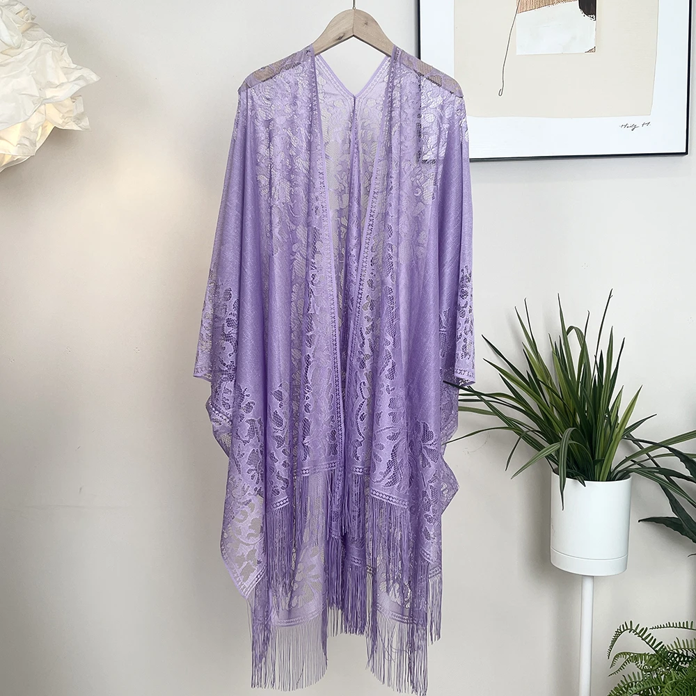 予凡【蕾丝流苏披肩】新款春夏出游晚宴防晒蕾丝披肩外搭