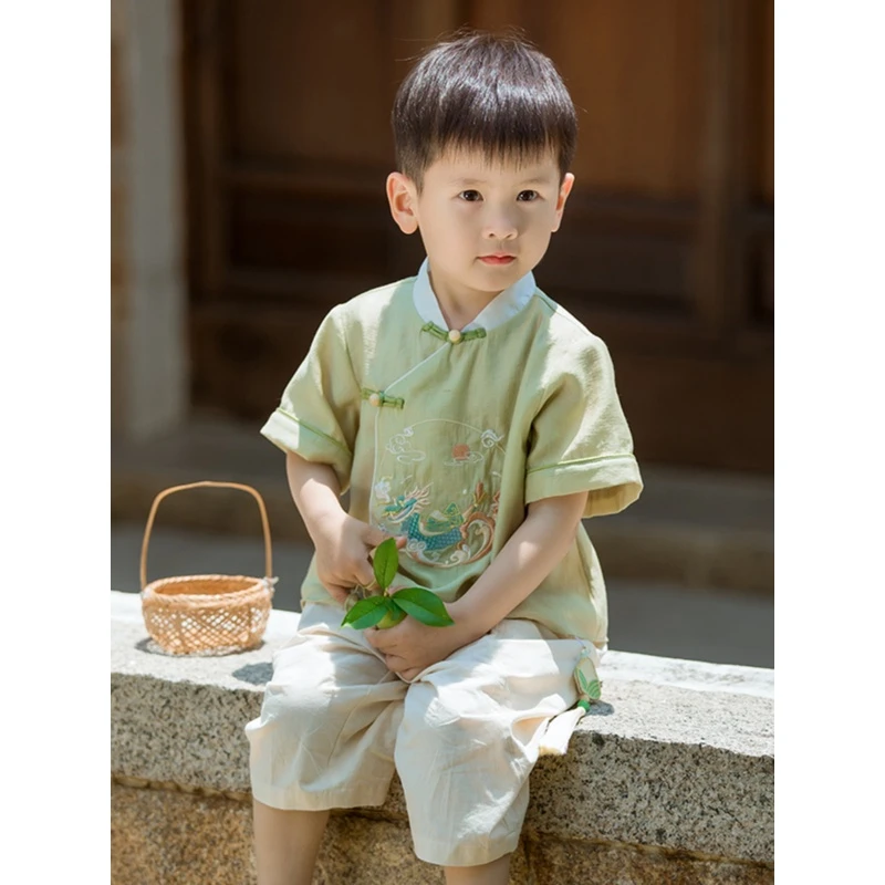 男童夏季中国风新款民族传统服饰端午节演出服新中式男宝国学汉服
