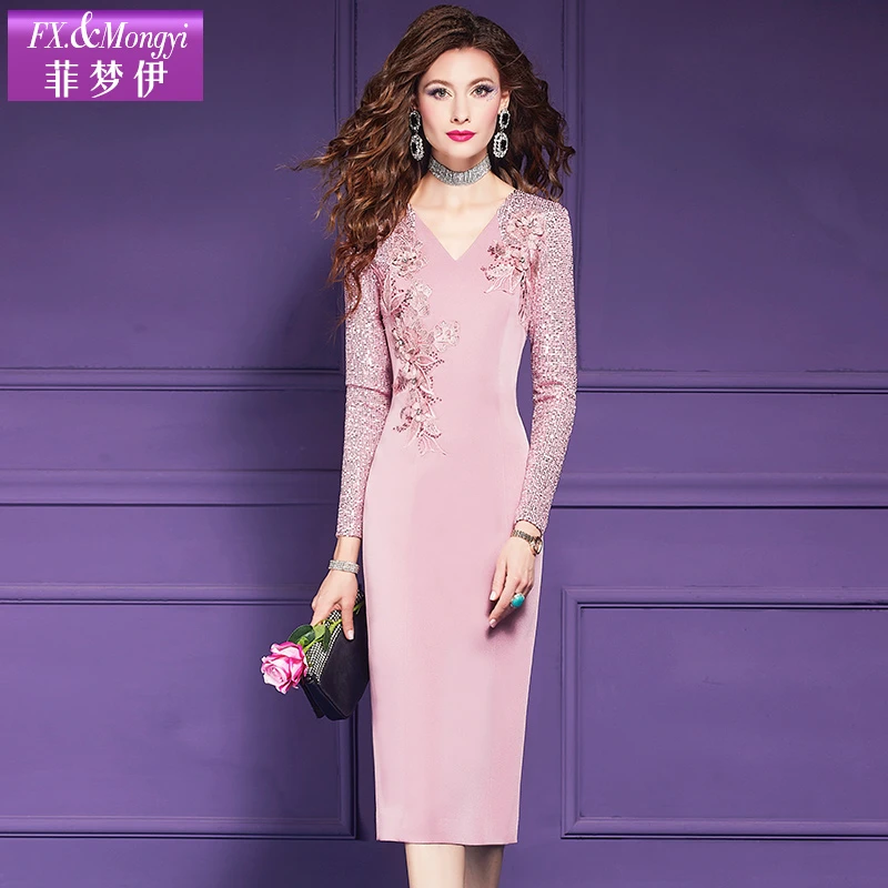 菲梦伊新款喜婆婆晚礼服高贵洋气高端时尚连衣裙61769