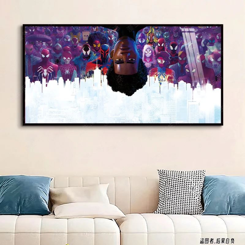 纵横宇宙蜘蛛侠麦尔斯高清铝合金装饰画客厅卧室玄关床头挂画