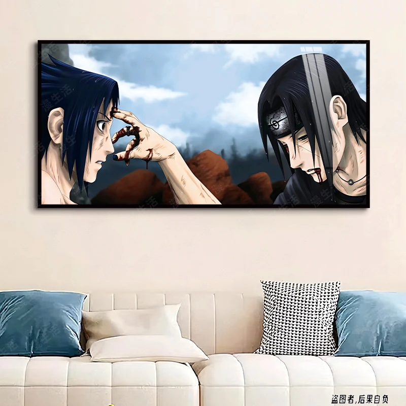 火影宇智波鼬摸头佐助名场面铝合金装饰画客厅卧室玄关动漫挂画