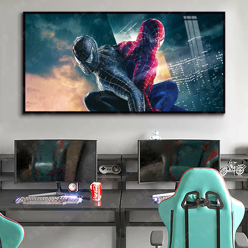 复联蜘蛛侠经典毒液高清电竞房铝合金装饰画客厅卧室玄关床头挂画