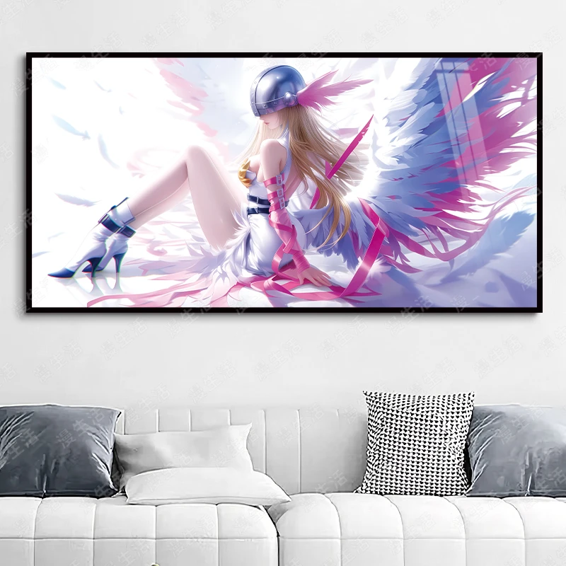 性感天女兽白丝展臂数码宝贝挂画铝合金装饰画客厅卧室动漫挂画