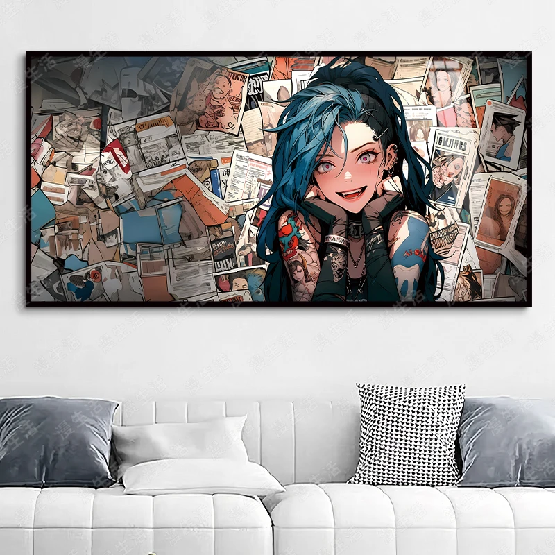 金克斯托腮暗黑风爆爆铝合金装饰画高清客厅卧室爆款动漫挂画