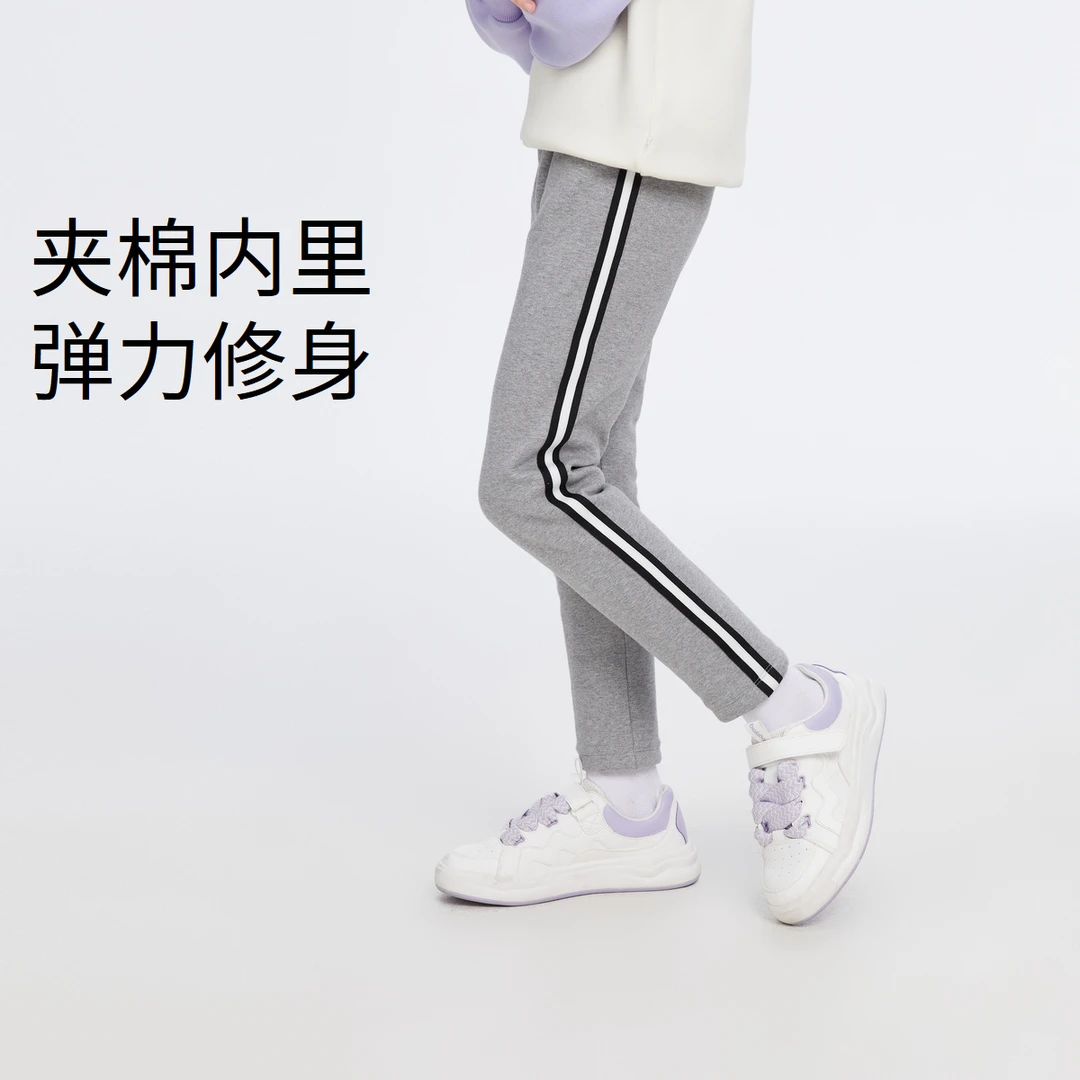 ANNIL/安奈儿女童全腰针织打底棉裤2023年冬季新款EG346127夹棉