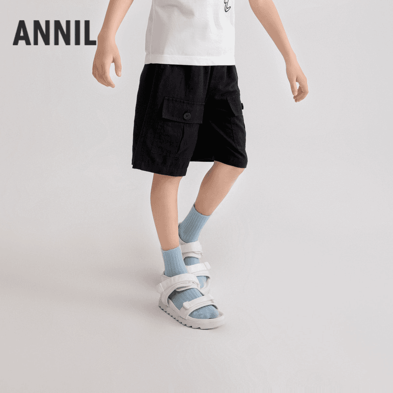 男童全腰梭织中裤2024年夏季新款安奈儿童装EB426149
