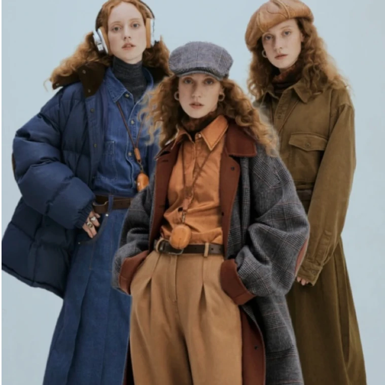 冬季古着Vintage孤品复古女装大衣毛衣外套气质显瘦【直播专属】