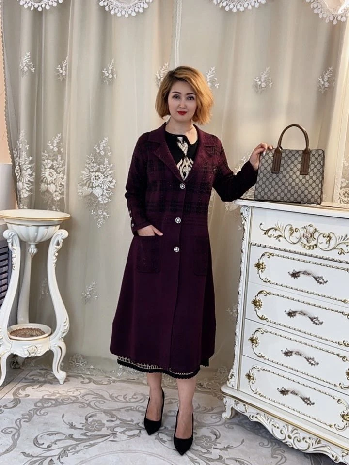 【何玲大码女装高订】（23619）秋季新款精纺大衣新