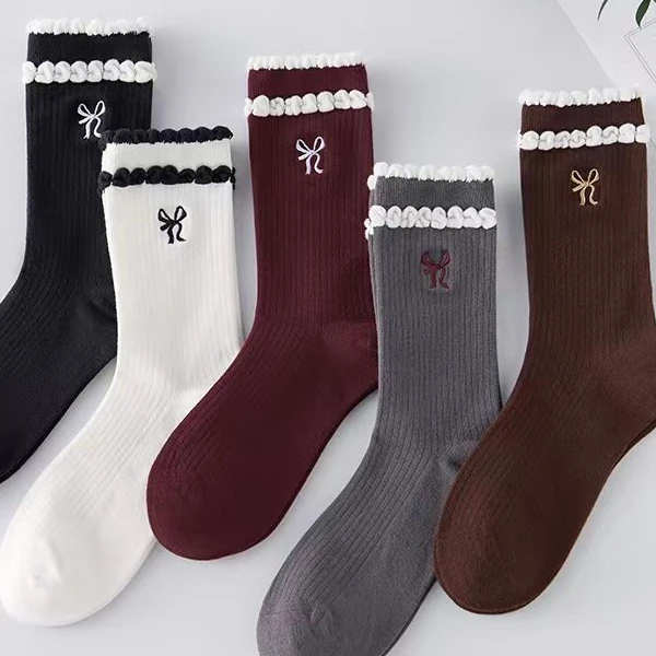 5双装春秋中高筒棉袜百搭透气吸汗时尚潮流（对准直播间编号去拍）