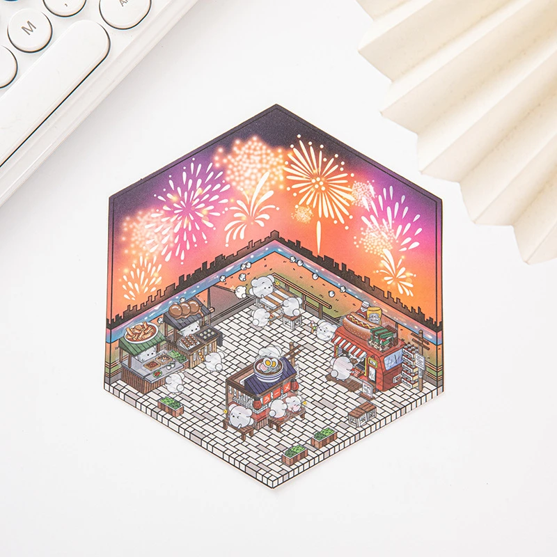 新款3D立体小屋造景贴纸goodvibesummer手工创意全套便利店小屋