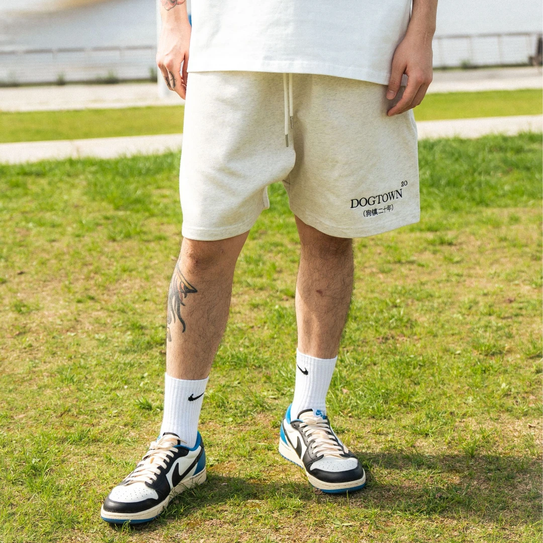 DOGTOWN狗镇二十年中文LOGO刺绣抽绳短裤宽松运动套装短裤