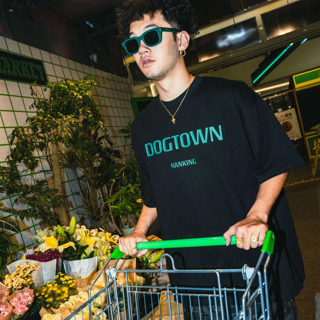 DOGTOWN双排字母南京短袖T恤重磅320g棉经典TEE男女同款