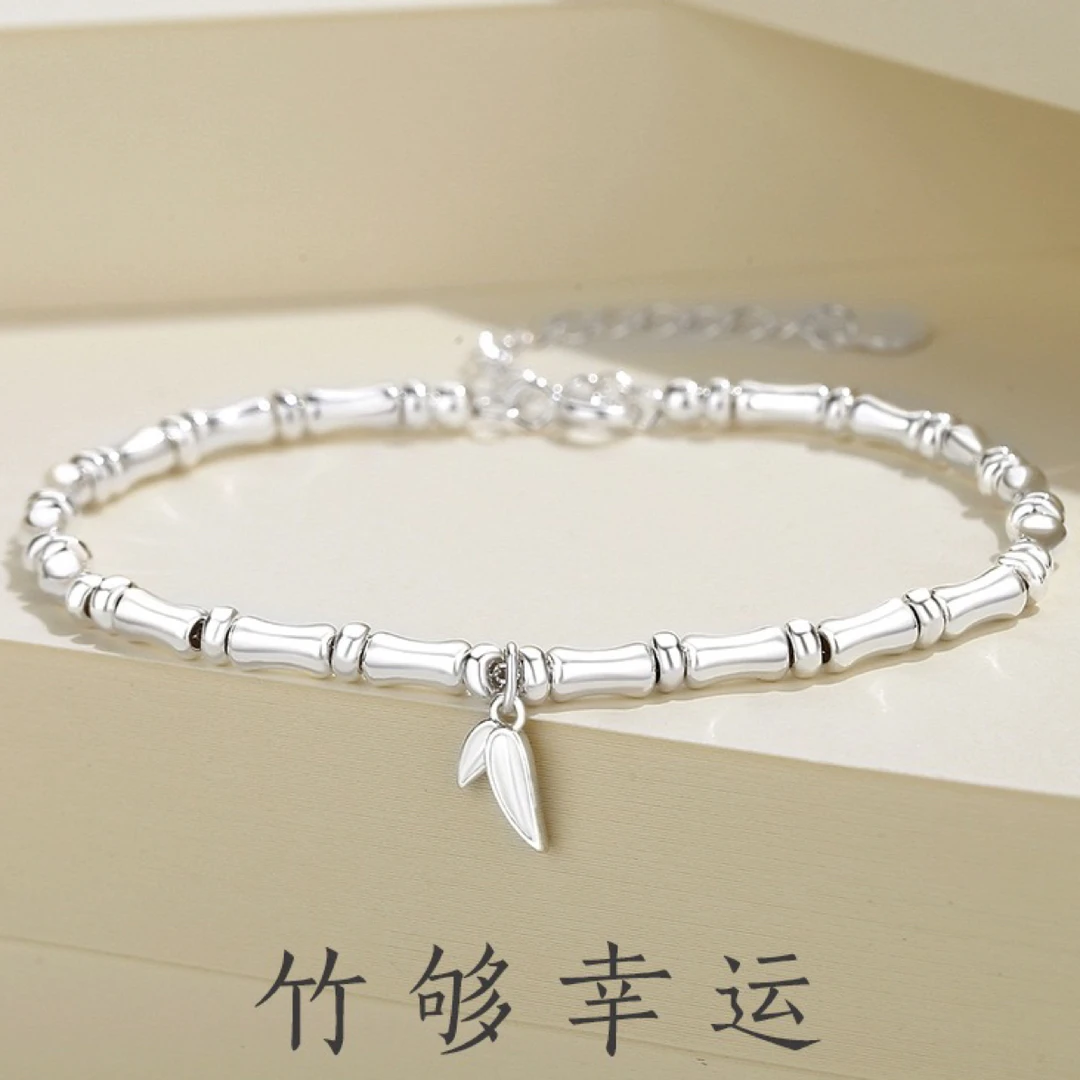 925银手链 恩佩妮 竹子节节高手链 百搭国风复古精美经典时尚
