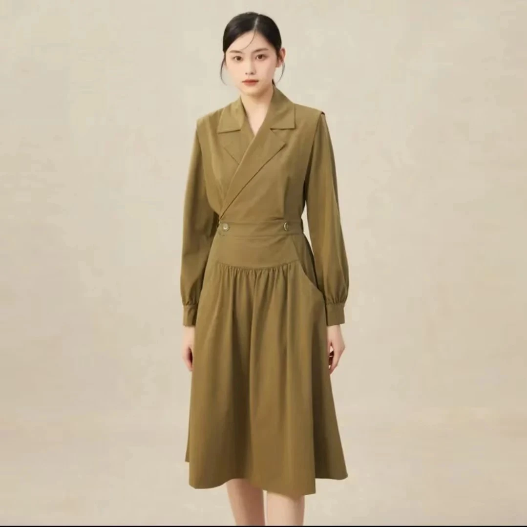 哥弟赫本风气质西装长裙（2色）1500438