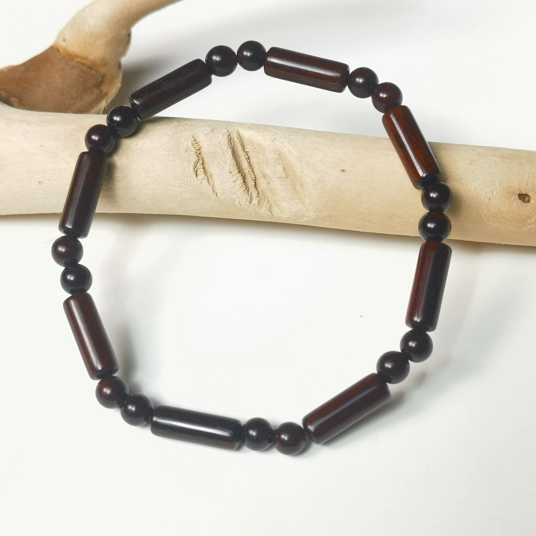 【九韵木语】印度小叶紫檀（八方来财）单圈手串 文玩木串 XY08157