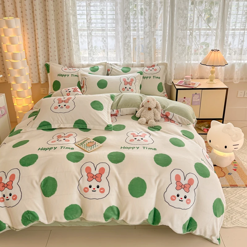 珊瑚绒牛奶绒被套单件双面法兰绒高级冬季加绒加厚新款被罩