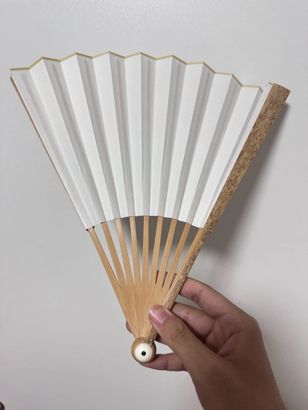 黄培培斑竹千里眼和尚头纯手工文玩折扇