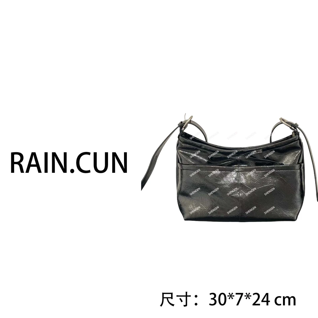 【母亲节礼物】SK-82615-黑色RAIN.CUN轻奢小众时尚女士包