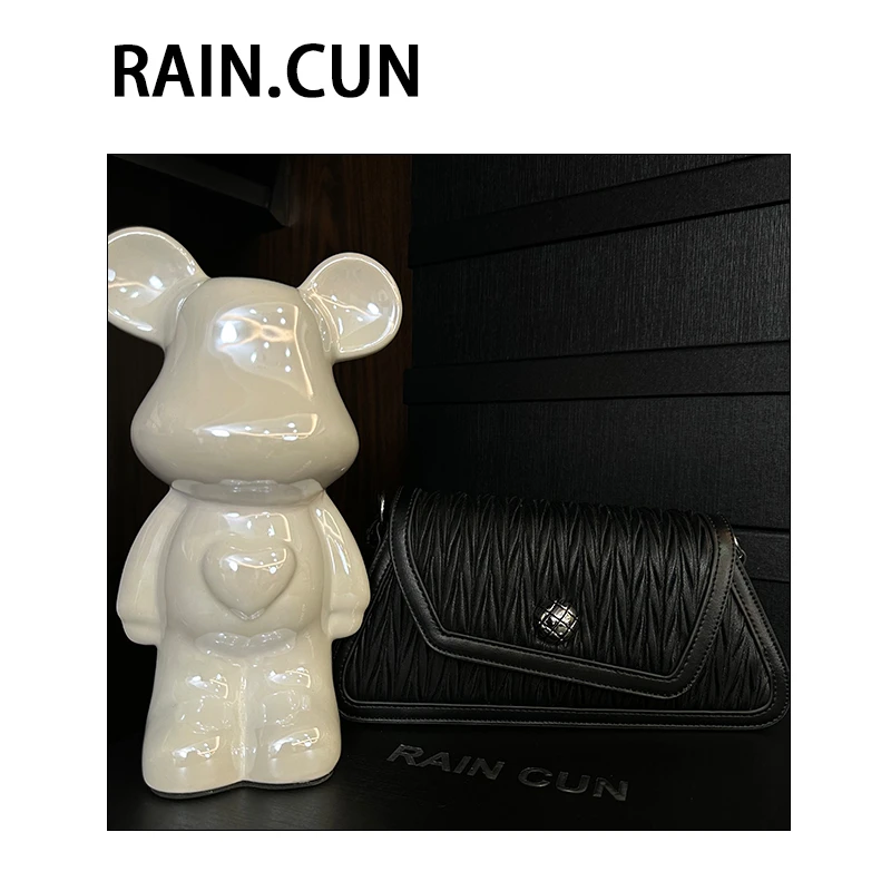 【母亲节礼物】QYX-9308-黑色-轻奢小众设计感时尚百搭女士包包